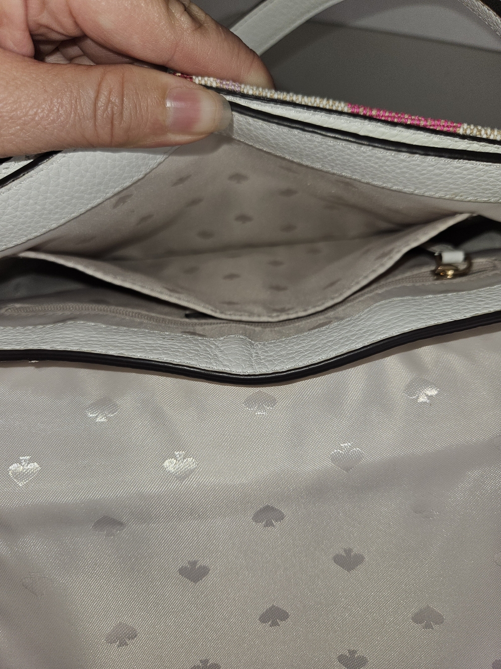 Kate Spade Leila Leather Flap Shoulder White Multi Color Stripe Like New W Strap - Picture 12 of 16